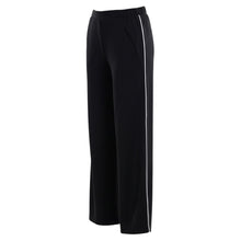 The N-E-S Piped Gin Pants – a timeless straight-leg pant with flat front, elastic back and refined piping. Breathable, Black, Ink. Best seller. polished and NZ made.
