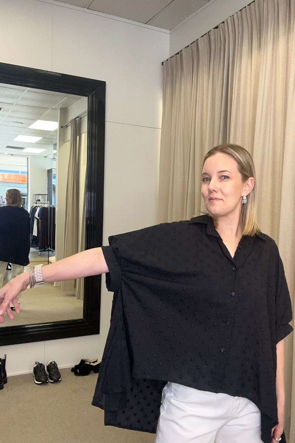 N-E-S | RYN SPOT SHIRT | black spot, pearl spot