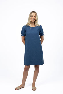 HUMIDITY | SANA SHIFT DRESS
A classic &amp; stylish easy-wear shift dress.
Slight puff sleeve with elastic shirring for a comfortable fit.
Beautiful ribbon tie feature at back neck.
Non-sheer, cool and comfortable.
Soft, washed high quality 100% linen.
Sits on or just above knee depending on your height.
True to size&nbsp;

Model Wears Size: S

Composition: 100% LINEN