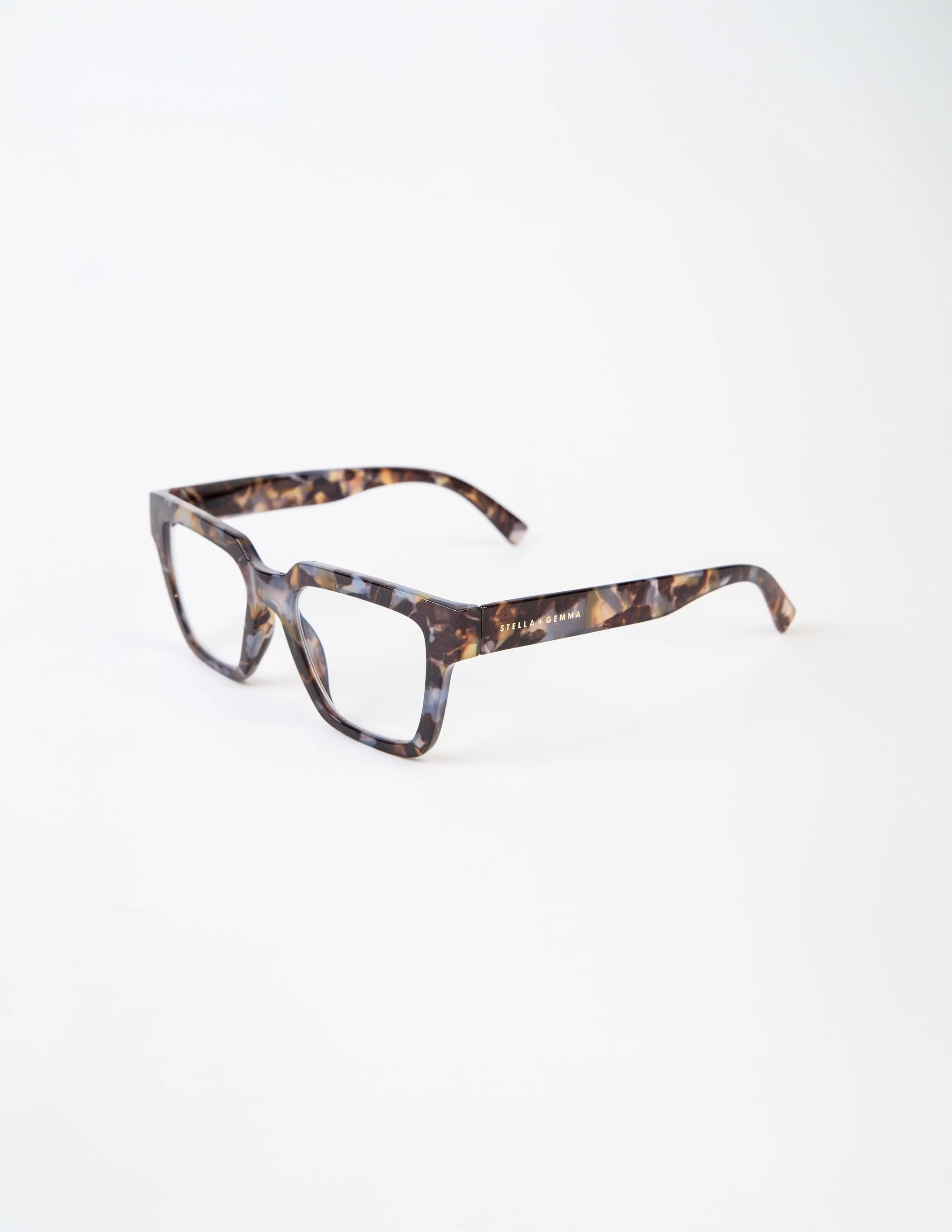 STELLA + GEMMA | AUDREY READERS | BLUE/TORT - Polycarbonate with acrylic lens