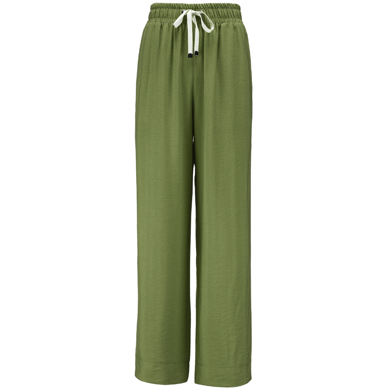 INDIANA BY MOKE
The Indiana Pants are back - and it’s no surprise they’re a top seller. Cut from a breathable viscose-nylon blend, these wide-leg pants are designed for comfort, polish, and all-day wear.
Cream contrast stripes run down each leg for a sport-luxe edge, while subtle side splits at the hem add movement and a touch of ease. The fit is streamlined yet relaxed, with a wide-leg silhouette that flatters every shape and pairs beautifully with tanks, tees, or a crisp shirt.