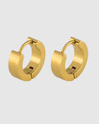 A modern take on the everyday hoop, the Castel & Co Sadie earrings feature a smaller, thicker silhouette that adds just the right amount of boldness. Available in both gold and silver, their clean, polished finish makes them an effortless staple for daily wear.

Material: Stainless steel &amp; Gold Plated
Closure Type: Congo
Earrings Size: 1.3 х 1.2 cm
Waterproof and hypoallergenic
Weight: 3g