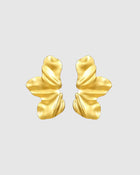 Sculptural and dramatic, the Castel & Co Sienna Earrings feature fluid, folded curves in radiant gold plating. Their bold silhouette and organic form create a striking sense of movement, designed to frame the face with modern artistry. A statement earring that embodies elegance with an edge.

Material: Stainless steel, Gold plating
Closure Type: Stud
Earrings Size: 4.5 x 2.5 cm
Waterproof and hypoallergenic
Weight: 7g