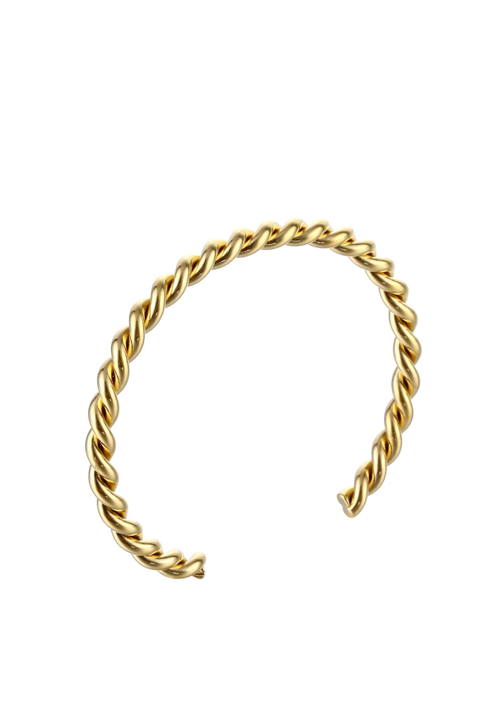 The PĀMU TWIGGY CUFF is a Twisted Rope Design Delicate Cuff Bracelet. This exquisite piece takes its inspiration from nature's delicate beauty, combining a twisted rope design with a timeless cuff style. Perfect for adding a touch of elegance to any ensemble. Discover the artistry of Twiggy.

PĀMU jewellery is made to be worn everywhere, every day. Our pieces are water proof, sweat proof, ocean proof, nickel free and hypoallergenic.

Premium Stainless Steel + 18k gold PVD coating