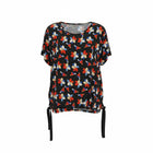 The N-E-S Vanotti Tunic – a floaty scoop-neck tunic in viscose georgette or satin. Wear loose or drawn in. Sizes XS/S, SM, ML. NZ made.