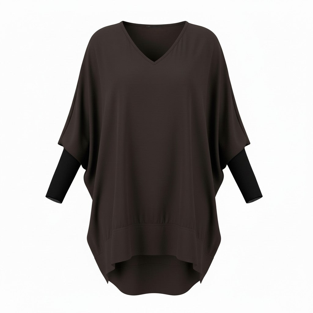 The N-E-S Virtue Tunic – a floaty, relaxed tunic with a scoop neck, curved hem and effortless drape. Perfect layered over a Lattice Singlet. NZ made.