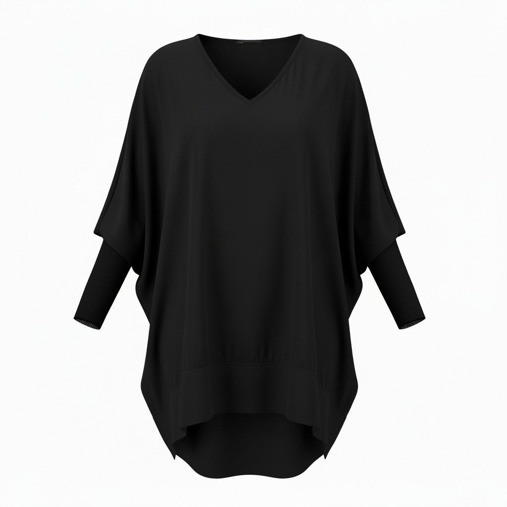 The N-E-S Virtue Tunic – a floaty, relaxed tunic with a scoop neck, curved hem and effortless drape. Perfect layered over a Lattice Singlet. NZ made.