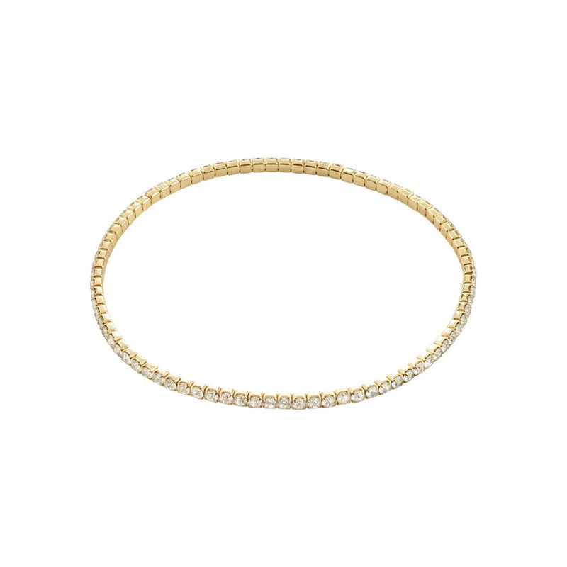 PILGRIM | ARASH BRACELET

Wherever you go! Add a dash of glamour to your outfit with the gold-plated ARASH bracelet from Pilgrim. Its elegant design, adorned with sparkling Preciosa crystals, is ideal for a stacked vibe, enhancing your style when combined with other favourites. Durable lycra elastic ensures a comfortable fit that stays in place. Pair the bracelet with a chic blazer and hoops for an effortless office-chic glow, lifting your everyday look and adding extra shine to your day!