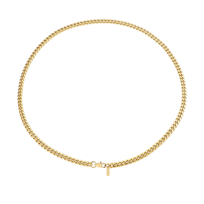 The PĀMU Cuba Bold necklace features a 5mm classic Cuban chain, a strong lobster clasp closure With multiple lengths available, you'll create the perfect necklace combos. Be sure to secure yours today and thank us later.- Multiple sizes available- 18K Gold plated- Stainless steel base metal - Cuban chain- Lobster clasp closure- Chain width: 5mm- Length 22