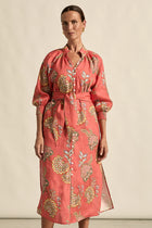 ZOE KRATZMANN | FLOURISH DRESS

The flourish dress brings elevated ease to everyday moments. Crafted in pure linen, it pairs tailored notes with natural flow, ideal for warm weather and versatile wear.

100% lightweight linen for breathability
rounded high stand collar with shell button detail
3/4 blouson sleeve with elastic cuff
wide self-tie belt offers versatile shaping
relaxed silhouette with side split for ease of movement
effortless for daywear, polished for special occasions

