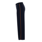 The N-E-S Piped Gin Pants – a timeless straight-leg pant with flat front, elastic back and refined piping. Breathable, Black, Ink. Best seller. polished and NZ made.