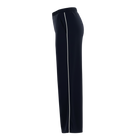 The N-E-S Piped Gin Pants – a timeless straight-leg pant with flat front, elastic back and refined piping. Breathable, Black, Ink. Best seller. polished and NZ made.