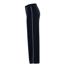 The N-E-S Piped Gin Pants – a timeless straight-leg pant with flat front, elastic back and refined piping. Breathable, Black, Ink. Best seller. polished and NZ made.