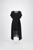 N-E-S | KIRA DRESS | black, ink, digital cobalt, cranberry