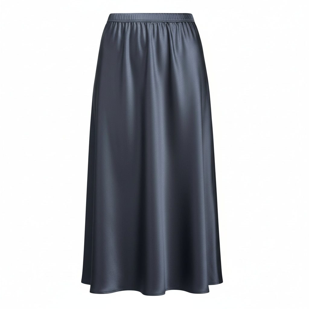 N-E-S | MUSE SATIN SKIRT | black, ink