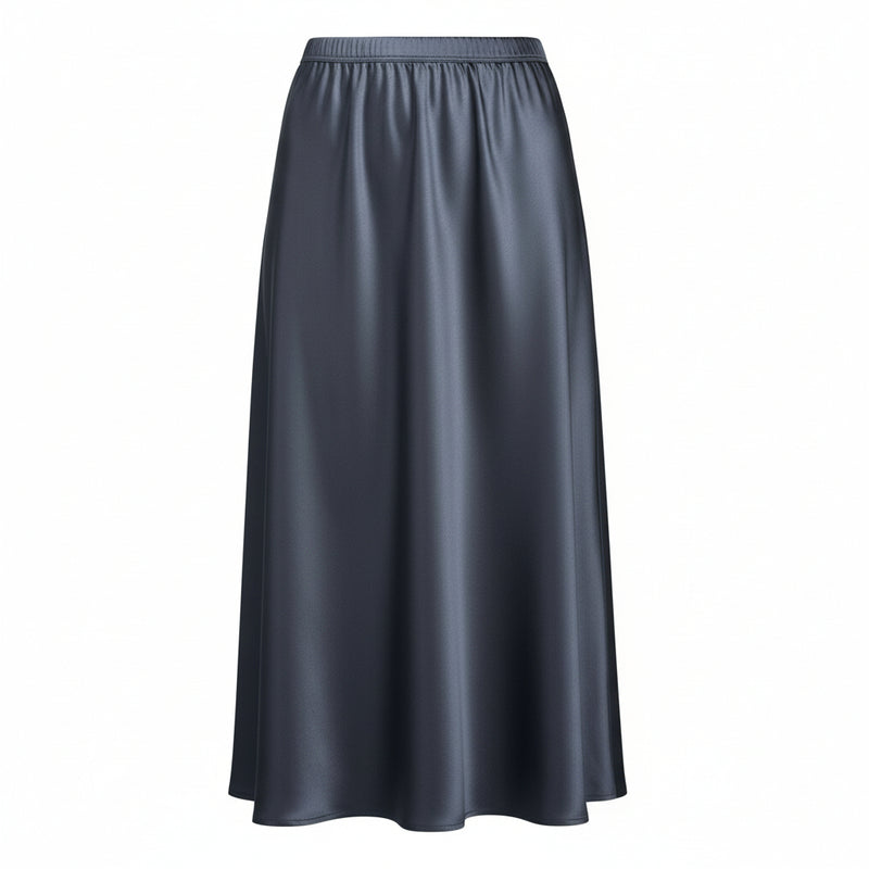 N-E-S | MUSE SATIN SKIRT | black, ink