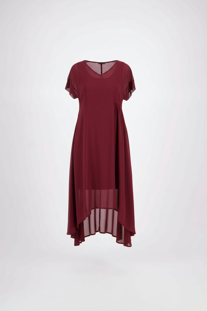 N-E-S | KIRA DRESS | black, ink, digital cobalt, cranberry