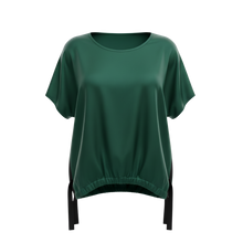 The N-E-S Vanotti Tunic – a floaty scoop-neck tunic in viscose georgette or satin. Wear loose or drawn in. Sizes XS/S, SM, ML. NZ made.