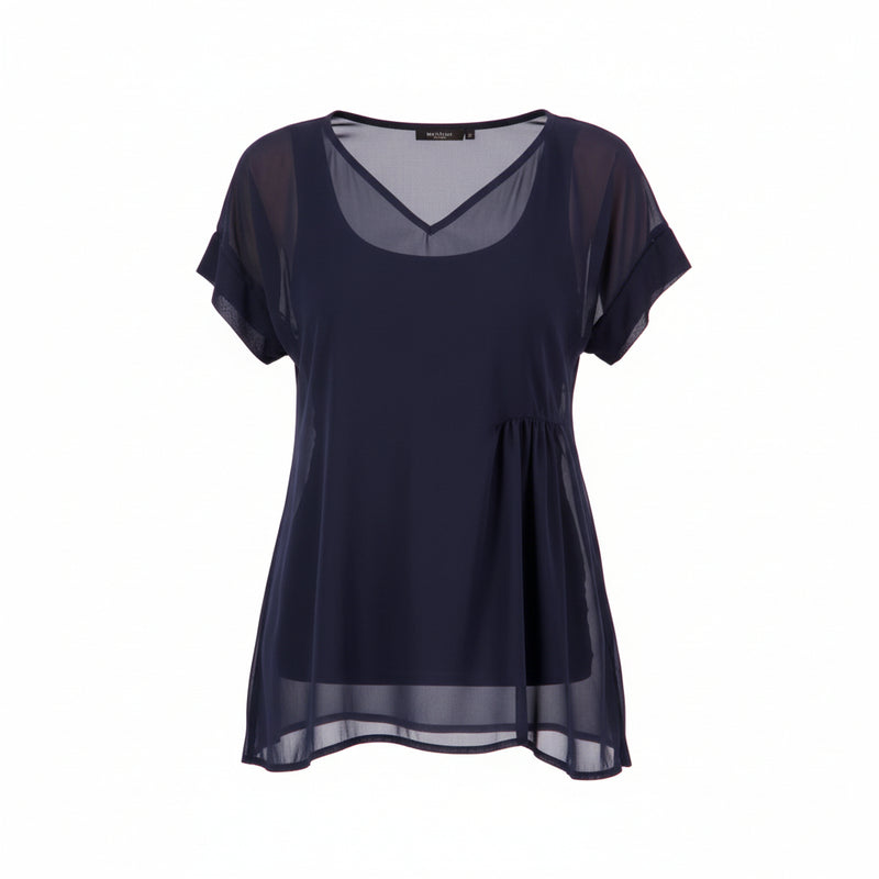 N-E-S | KIRA TOP | black, ink, cranberry