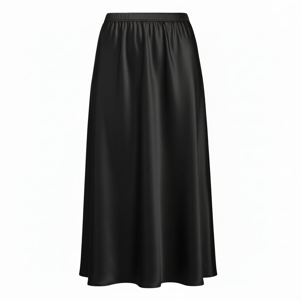N-E-S | MUSE SATIN SKIRT | black, ink