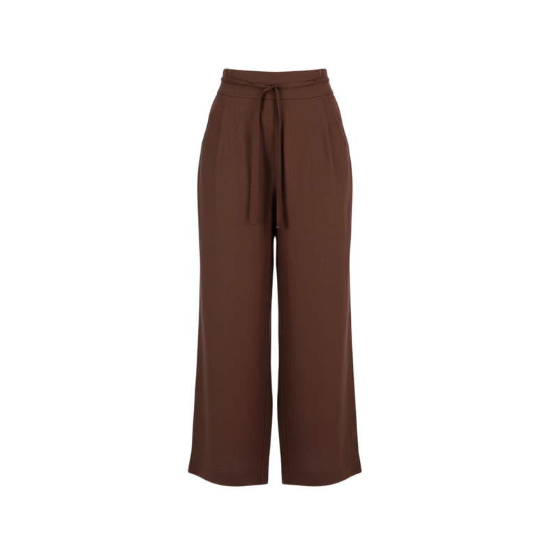 N-E-S Rita Pant. Linen Blend, full length, pockets. Available in black, white, brown. made in NZ.