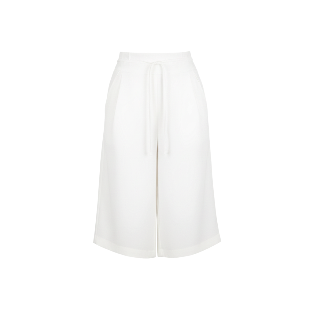 N-E-S Rita Short. Linen Blend, knee length, pockets. Available in black, white, brown. made in NZ.