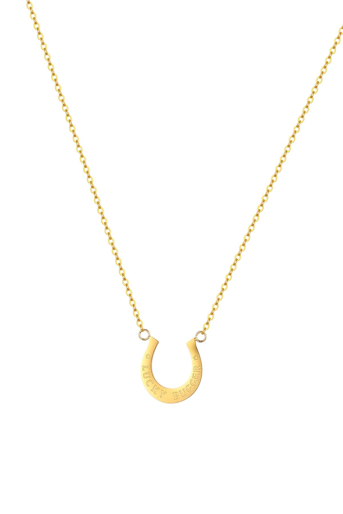 PĀMU Lucy Necklace - A Charming Little Token of Good Fortune

Meet the Lucy Necklace, your new everyday lucky charm. Designed with a playful twist, this horseshoe-shaped pendant features the cheeky inscription "Lucky Bugger" - because sometimes we all need a wee reminder that life can surprise us in the best ways.

The horseshoe connects to a fine chain on each end, creating an elegant, balanced silhouette that sits beautifully at the collarbone. It’s subtle enough for daily wear, yet bold enough to spark c