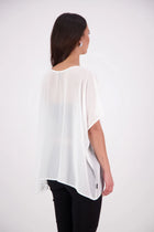  The N-E-S Luna Top – A New Take on Sheer Simplicity
The Luna Top is a modern evolution of a NES favourite. Crafted with exposed French seams on the outside, an angled front seam, and a left-side split for added movement, this sheer layer brings elevated ease to any outfit. Style it over a NES lattice singlet or your favourite base – the Luna Top is designed for effortless layering with a refined edge.
polyester chiffon
designed & made in NZ