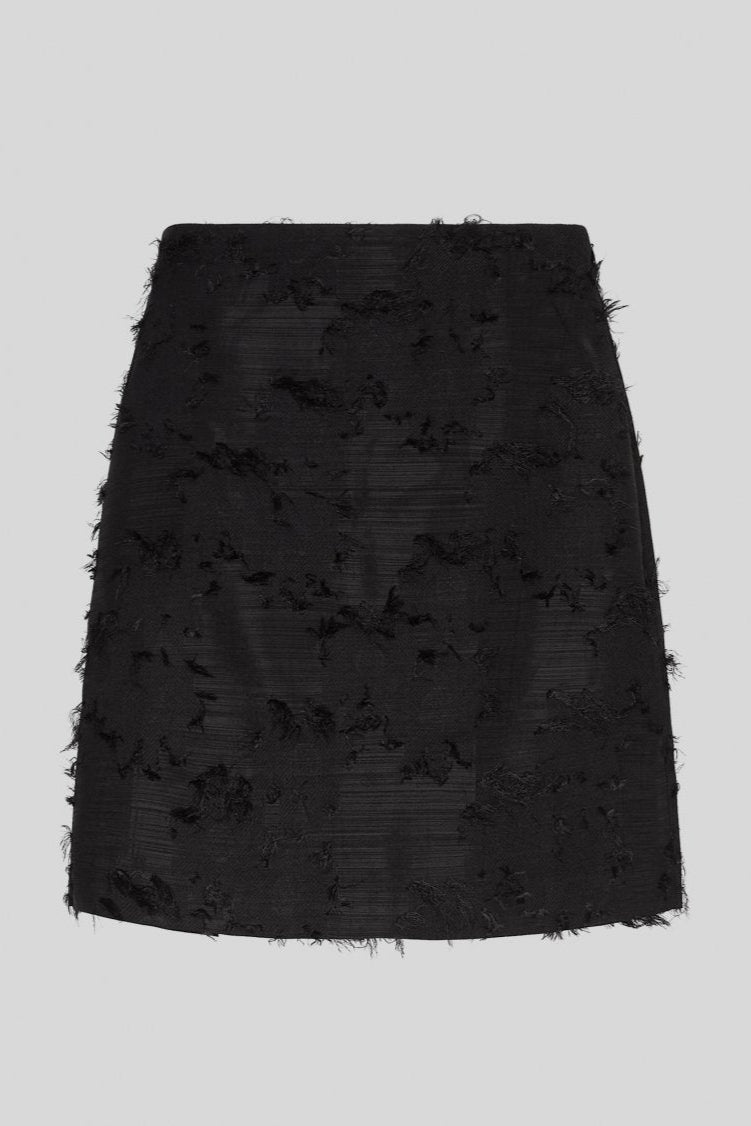 A classic mini skirt with a twist. The MSCH Augustina Skirt features structured a material which brings the skirt to life. It features a Centre back hidden zip closure. Style it with the matching blazer, a pair of stocking and cool boots.
