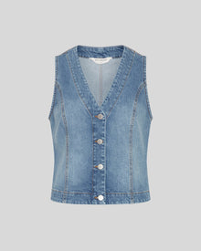 MSCH | ELI ADA DENIM VEST

The Eli Ada vest is a suit inspired vest but recreated in a denim quality. The vest features cutline details to enhance your figure, silver buttons and an adjustable strap on the back to ensure it fits you perfectly. Style it with the matching Eli Ada jeans.

This vest has a tailored fit. The model is 173cm and wears s size S.

Composition: 100% Certified Organic Cotton.