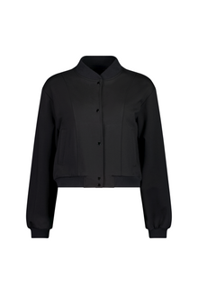 The NES Zadie Bomber by N-E-S – a clean ponte bomber with cotton rib trims and snap domes. Modern, versatile and NZ made. Available in Black or Latte.