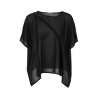 The NES Luna Top – a sheer chiffon top with exposed seams and relaxed fit. Perfect for layering. Lightweight and NZ made.