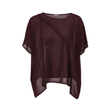 The NES Luna Top – a sheer chiffon top with exposed seams and relaxed fit. Perfect for layering. Lightweight and NZ made.