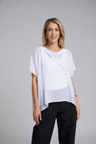 The NES Luna Top – a sheer chiffon top with exposed seams and relaxed fit. Perfect for layering. Lightweight and NZ made.