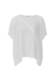 The NES Luna Top – a sheer chiffon top with exposed seams and relaxed fit. Perfect for layering. Lightweight and NZ made.