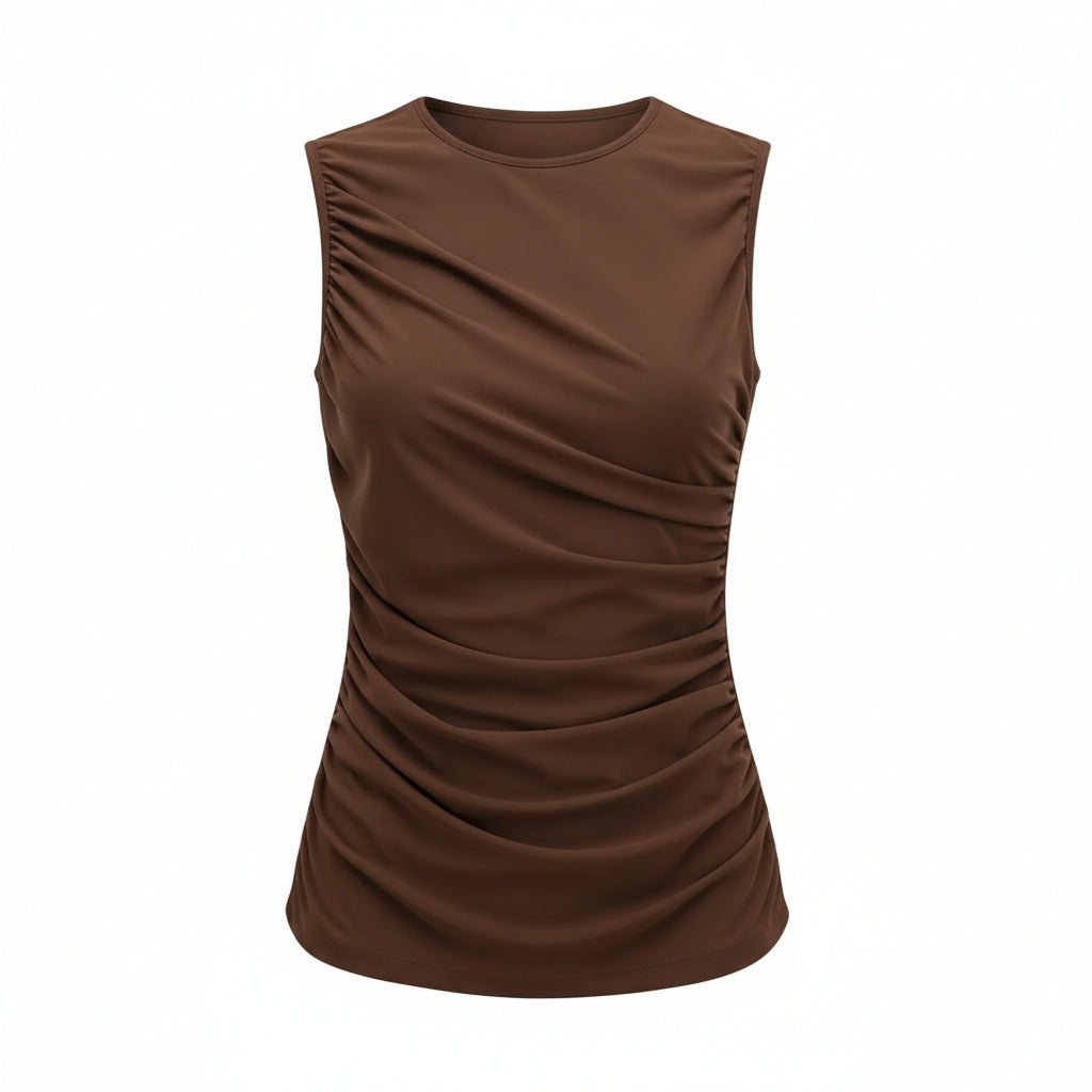 NES Lyla Mesh Tank Flattering designed in a soft, stretch mesh. Featuring front rouching and a double-layered front for added coverage. Made in NZ
