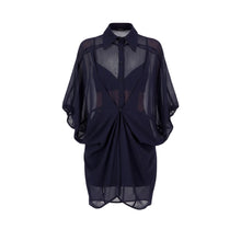 The NES Obi Shirt – a sheer chiffon shirt with relaxed fit and adjustable waist. Lightweight, versatile and NZ made.