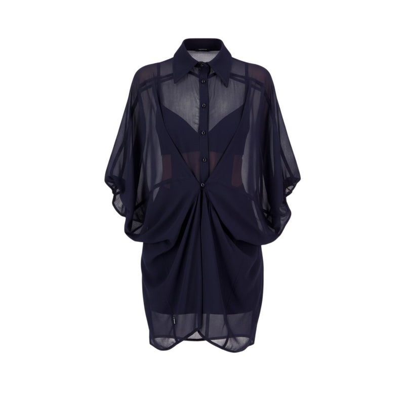The NES Obi Shirt – a sheer chiffon shirt with relaxed fit and adjustable waist. Lightweight, versatile and NZ made.