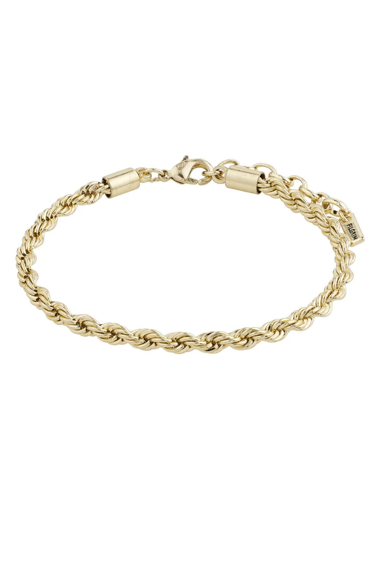 Discover a classic style with new shapes and try out the Pam bracelet  by Pilgrim from our Classic collection. The twisted cord chain is a must-have item of today. A chunky but stylish design that can be worn again and again.

Available in Gold-plated &amp; Silver-plated
Create a layered look in combination with other bracelets
The bracelet measures 16 + 3 cm and can be adjusted to your wrist
Get a luxurious, timeless look with the twisted shapes
Made from 92% recycled material