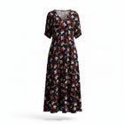 The N-E-S Remi Dress – a floaty chiffon maxi with kimono sleeves, V neckline and soft movement. Designed to layer over a N-E-S Lattice Slip. Made in NZ.