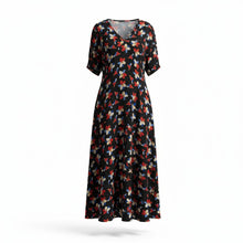 The N-E-S Remi Dress – a floaty chiffon maxi with kimono sleeves, V neckline and soft movement. Designed to layer over a N-E-S Lattice Slip. Made in NZ.