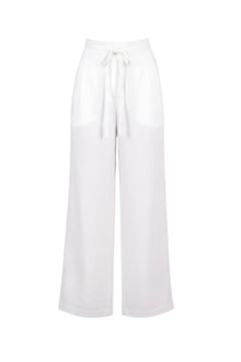 N-E-S Rita Pant. Linen Blend, full length, pockets. Available in black, white, brown. made in NZ.