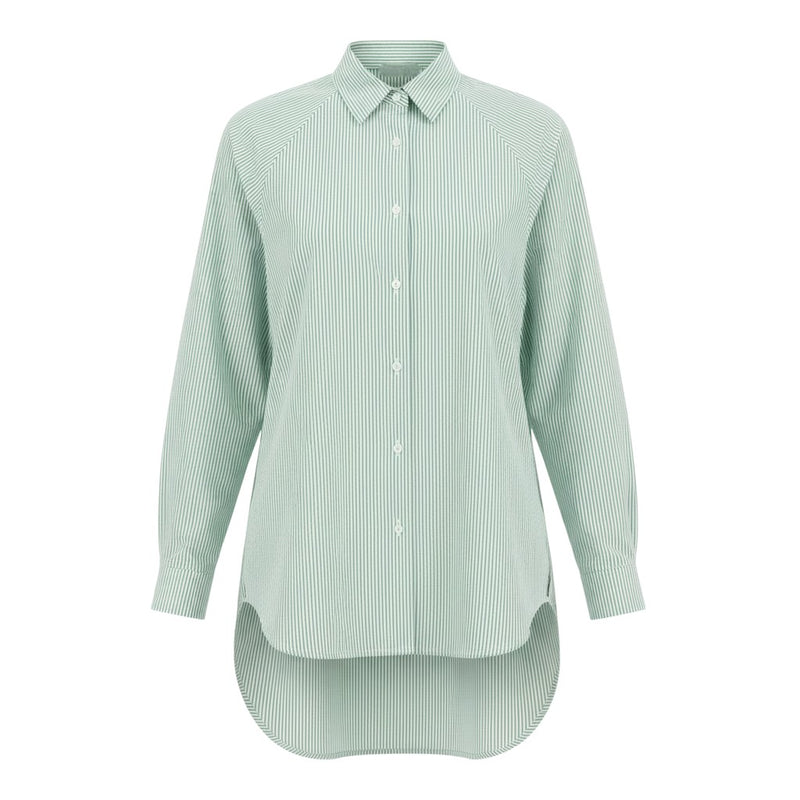 N-E-S | ZOLA SHIRT | jade seersucker stripe